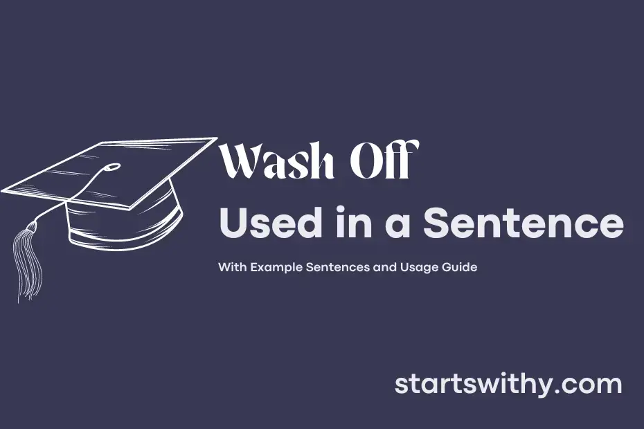 Sentence with Wash Off