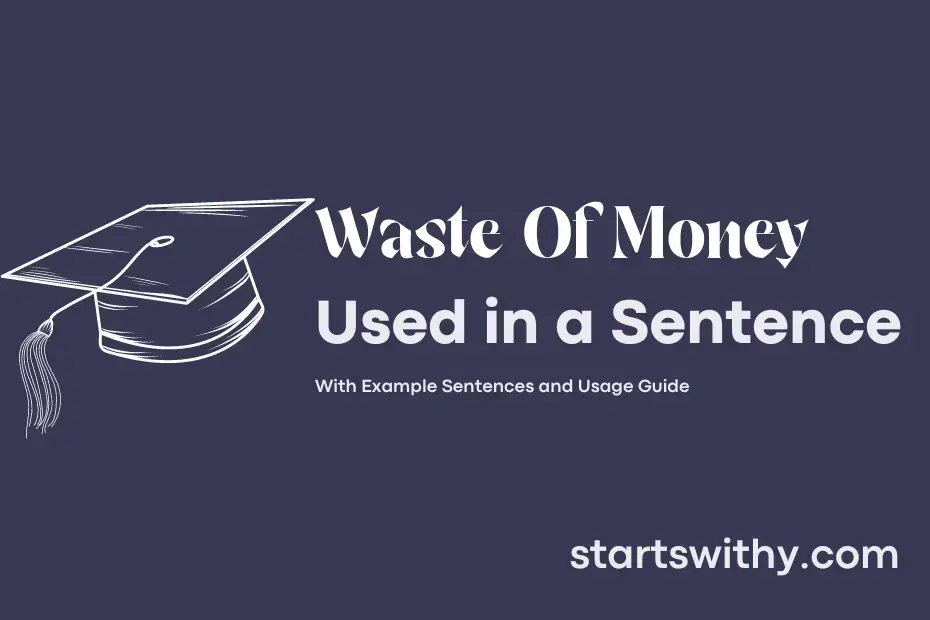 Sentence with Waste Of Money