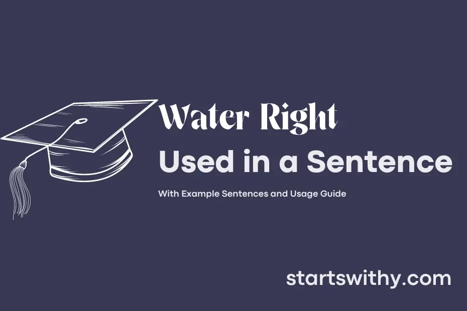 Sentence with Water Right