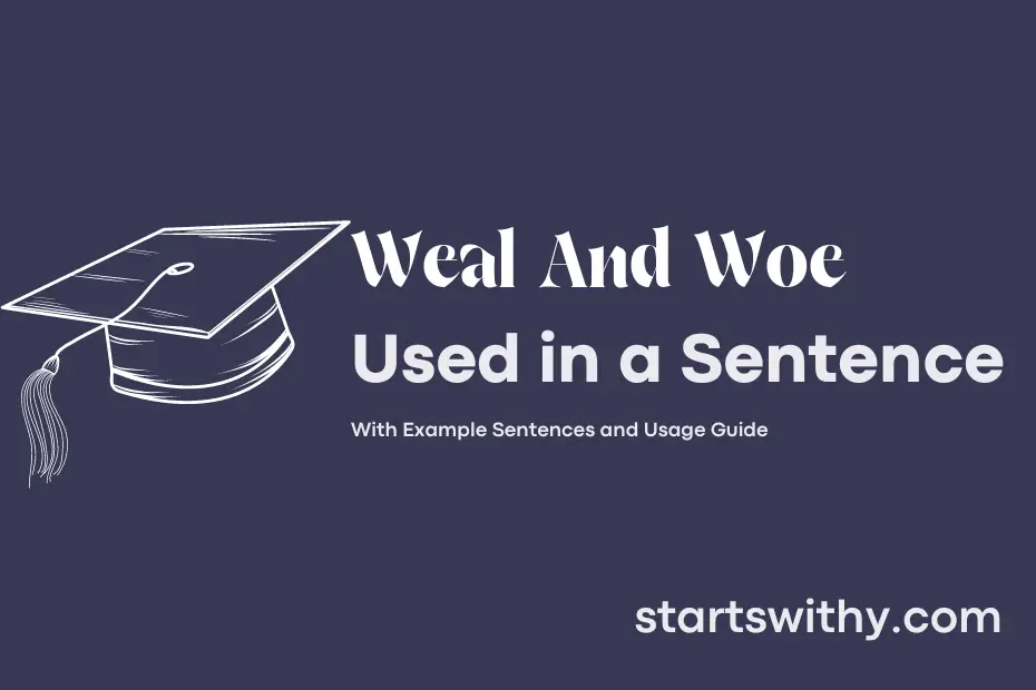 Sentence with Weal And Woe