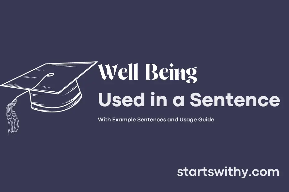 Sentence with Well Being