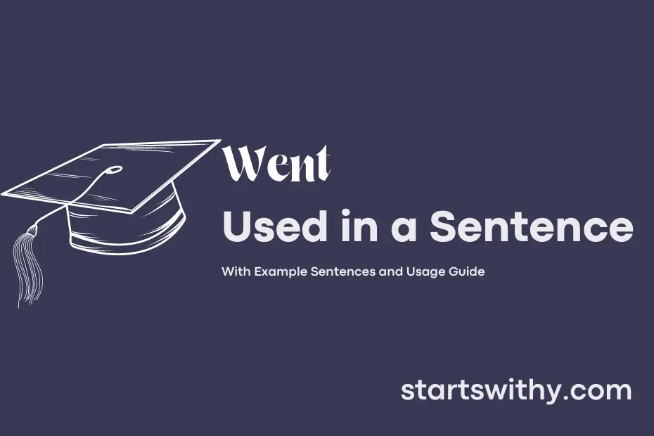 Sentence with Went