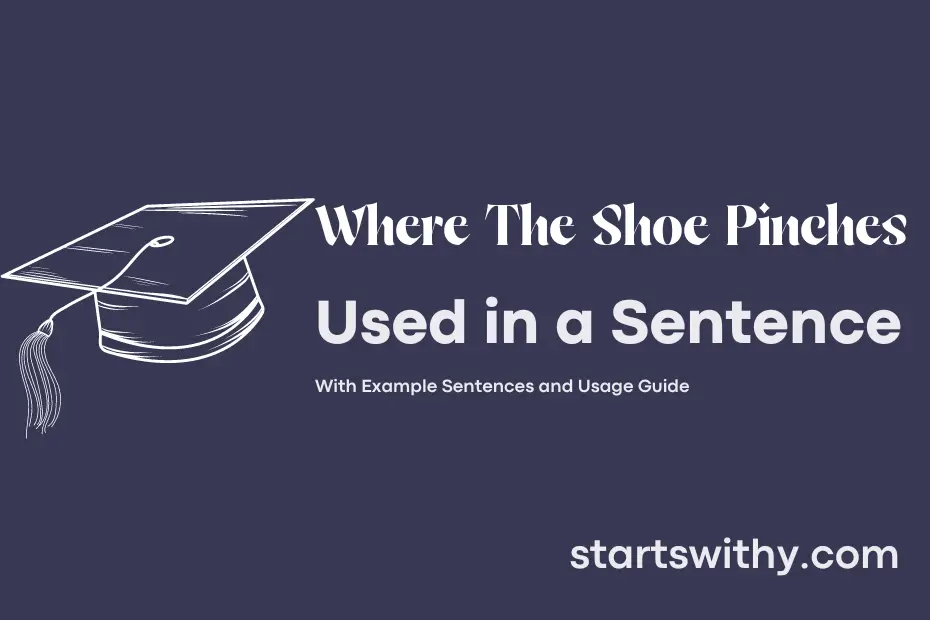 Sentence with Where The Shoe Pinches