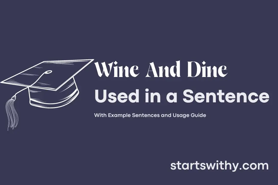 Sentence with Wine And Dine
