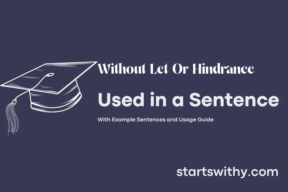 Sentence with Without Let Or Hindrance