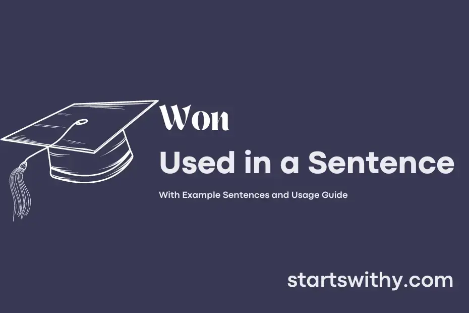 Sentence with Won
