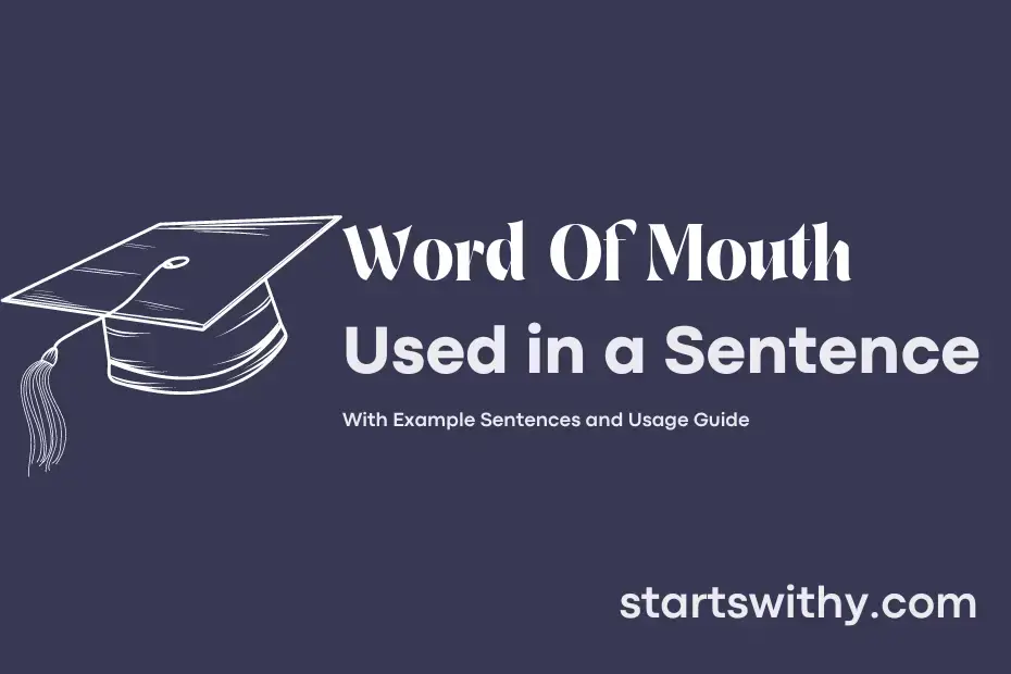 Sentence with Word Of Mouth