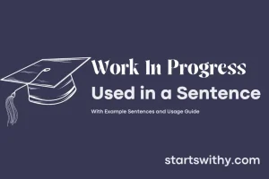 WORK IN PROGRESS in a Sentence Examples: 21 Ways to Use Work In Progress