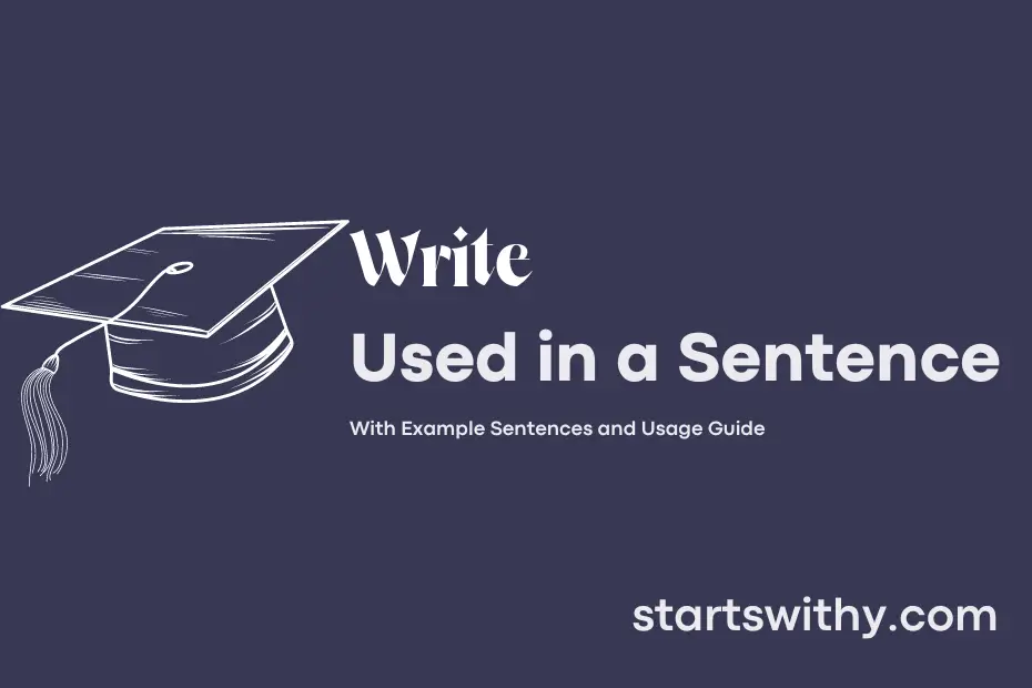 Sentence with Write