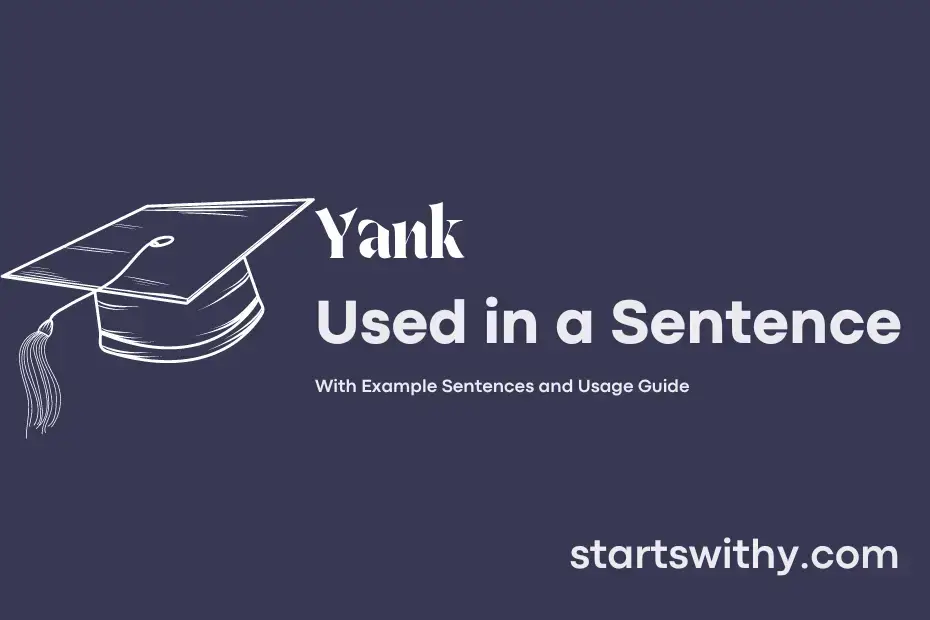 Sentence with Yank