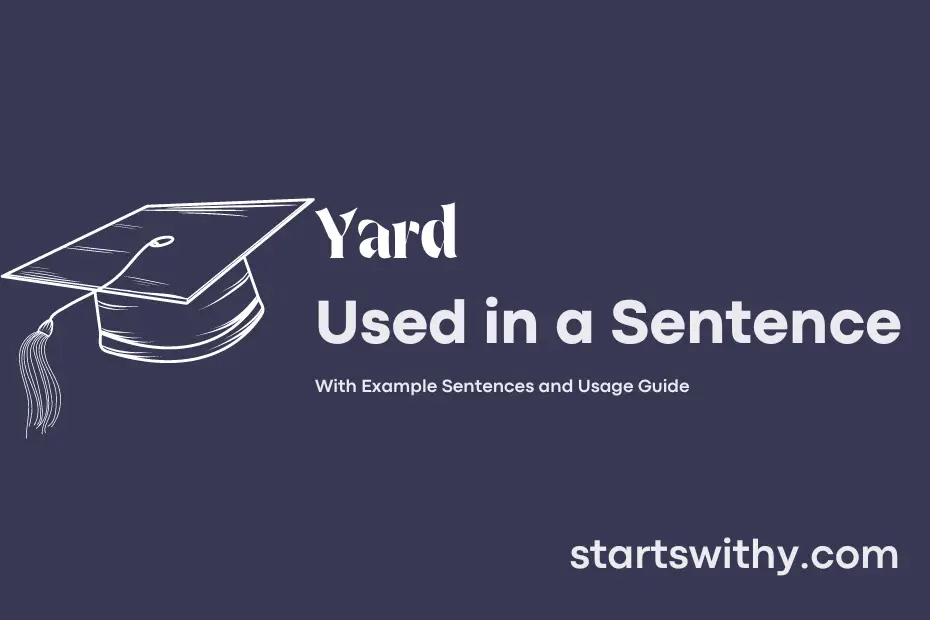 Sentence with Yard