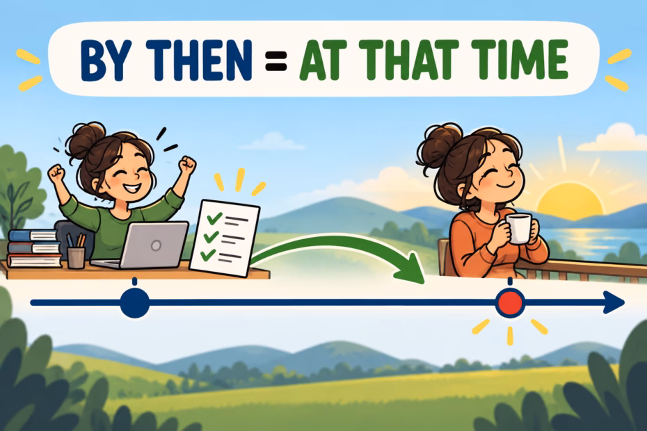 A task is completed before a marked reference point on a timeline