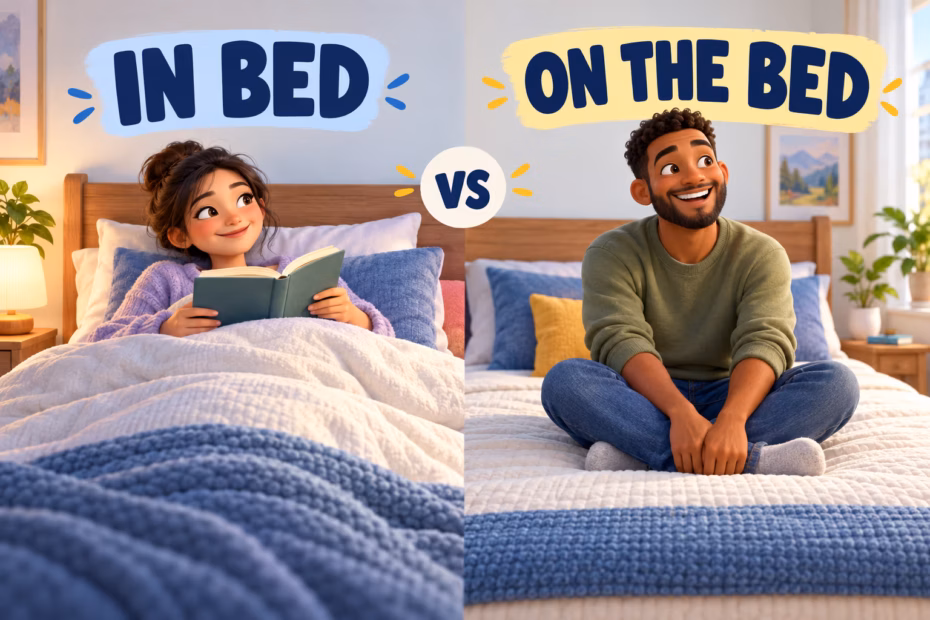 3D cartoon comparison showing someone reading in bed and another person sitting on the bed