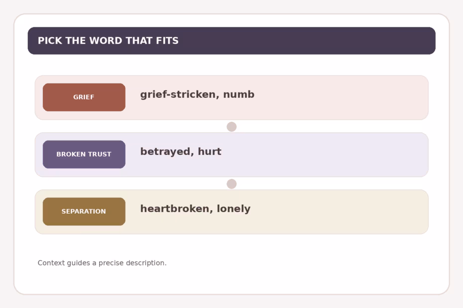 Choose an adjective based on the situation and the meaning you want to express.
