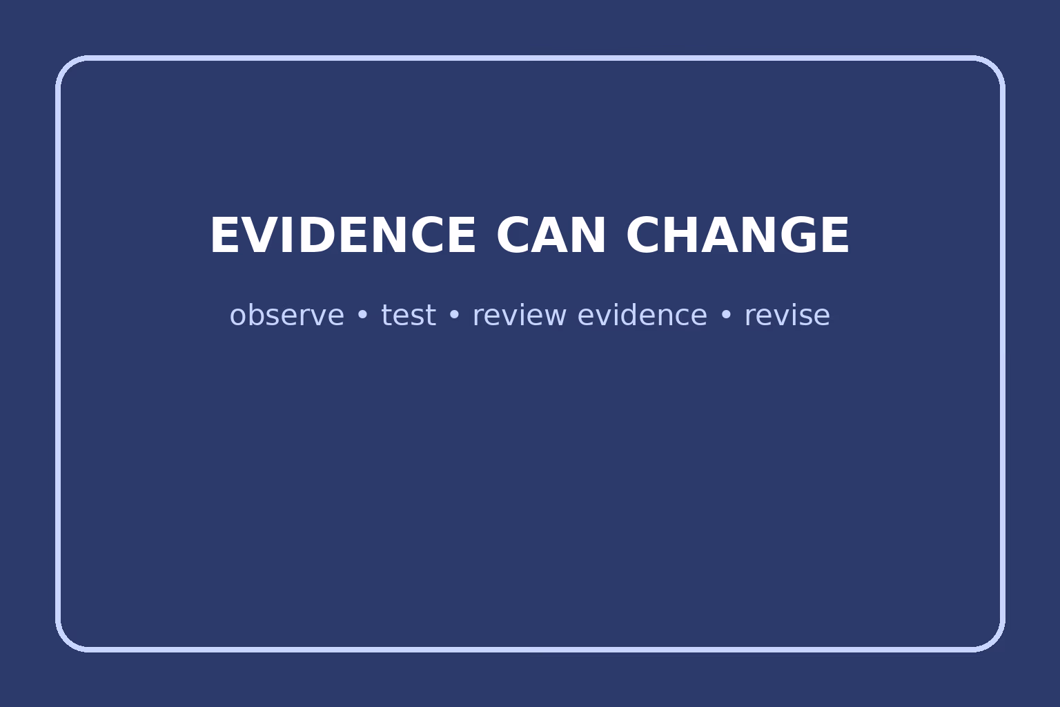 Science uses observation and evidence; conclusions can be updated when new evidence appears.