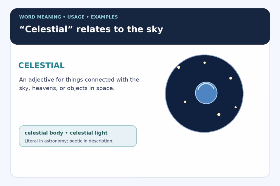 Celestial relates to the sky and objects in space