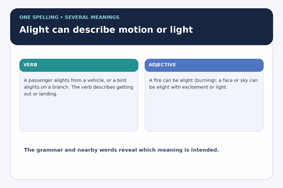 alight meaning and grammar