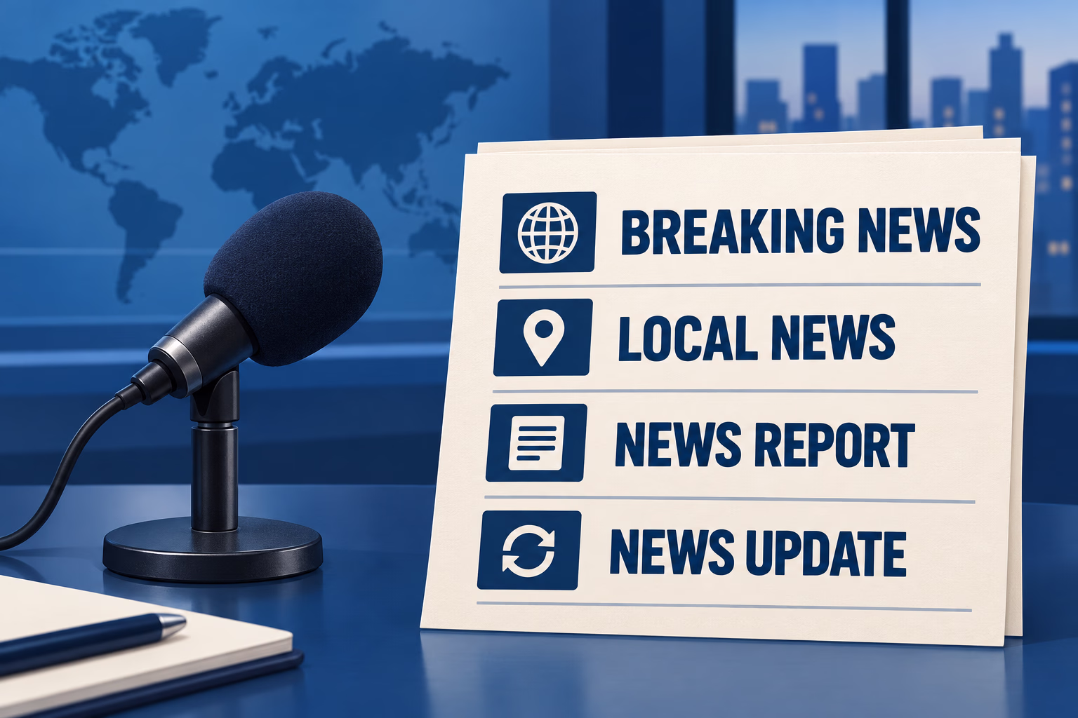 Common phrases include breaking news, local news, news report, and news update.