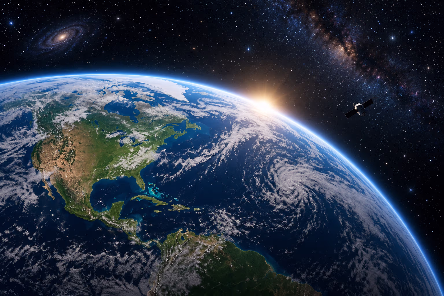 Earth seen from space, illustrating the planet as a named world.