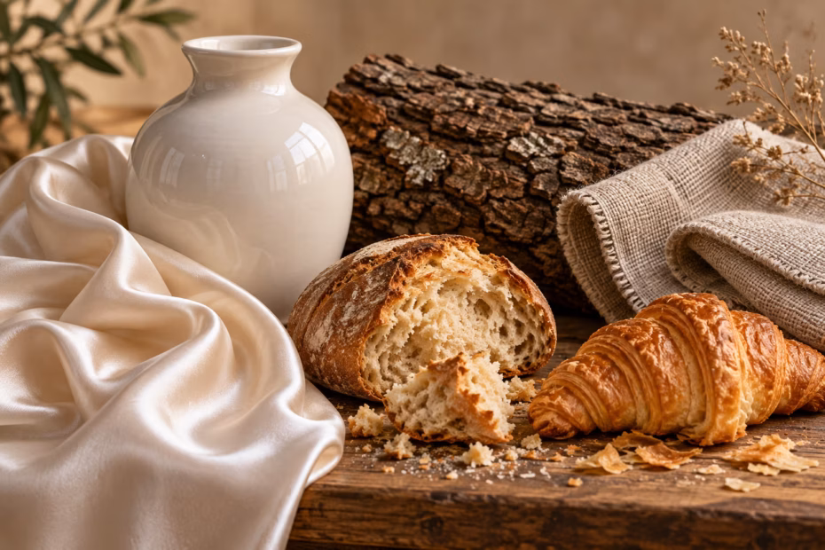 Adjectives for Texture: a contrast of smooth silk, rough bark, coarse linen, and crisp bread.