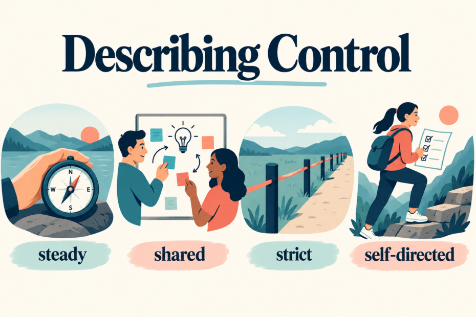 Four ways control can feel: steady, shared, strict, or self-directed.