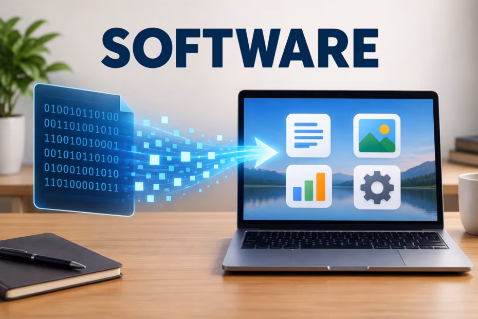 Software consists of instructions and data that make a computer perform useful tasks.