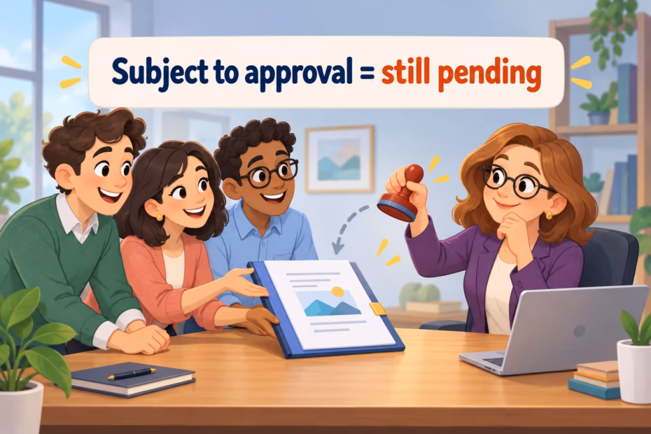 Illustration: a proposal awaits an approval decision.