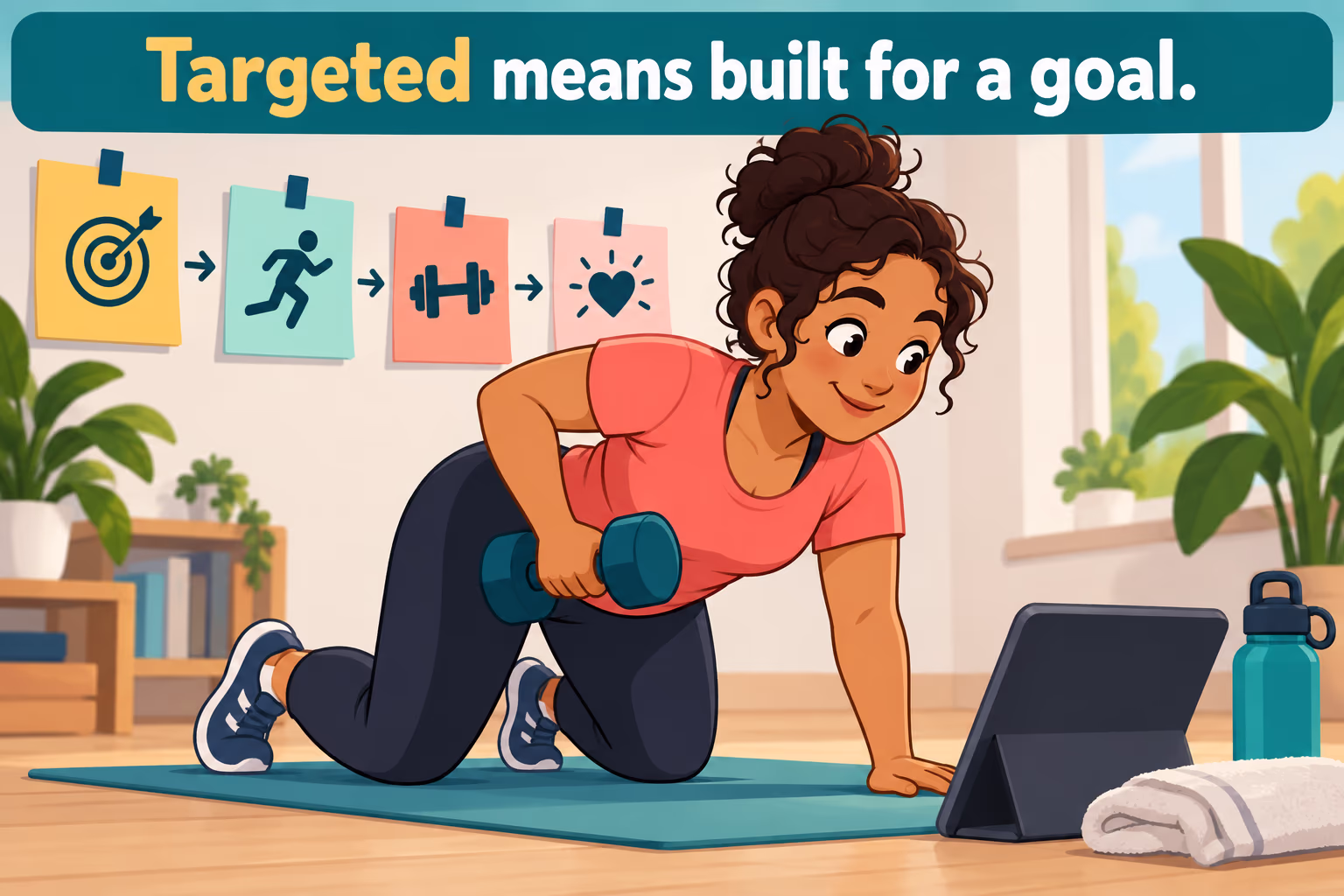 A learner follows a focused practice plan for a particular goal, illustrating targeted training.