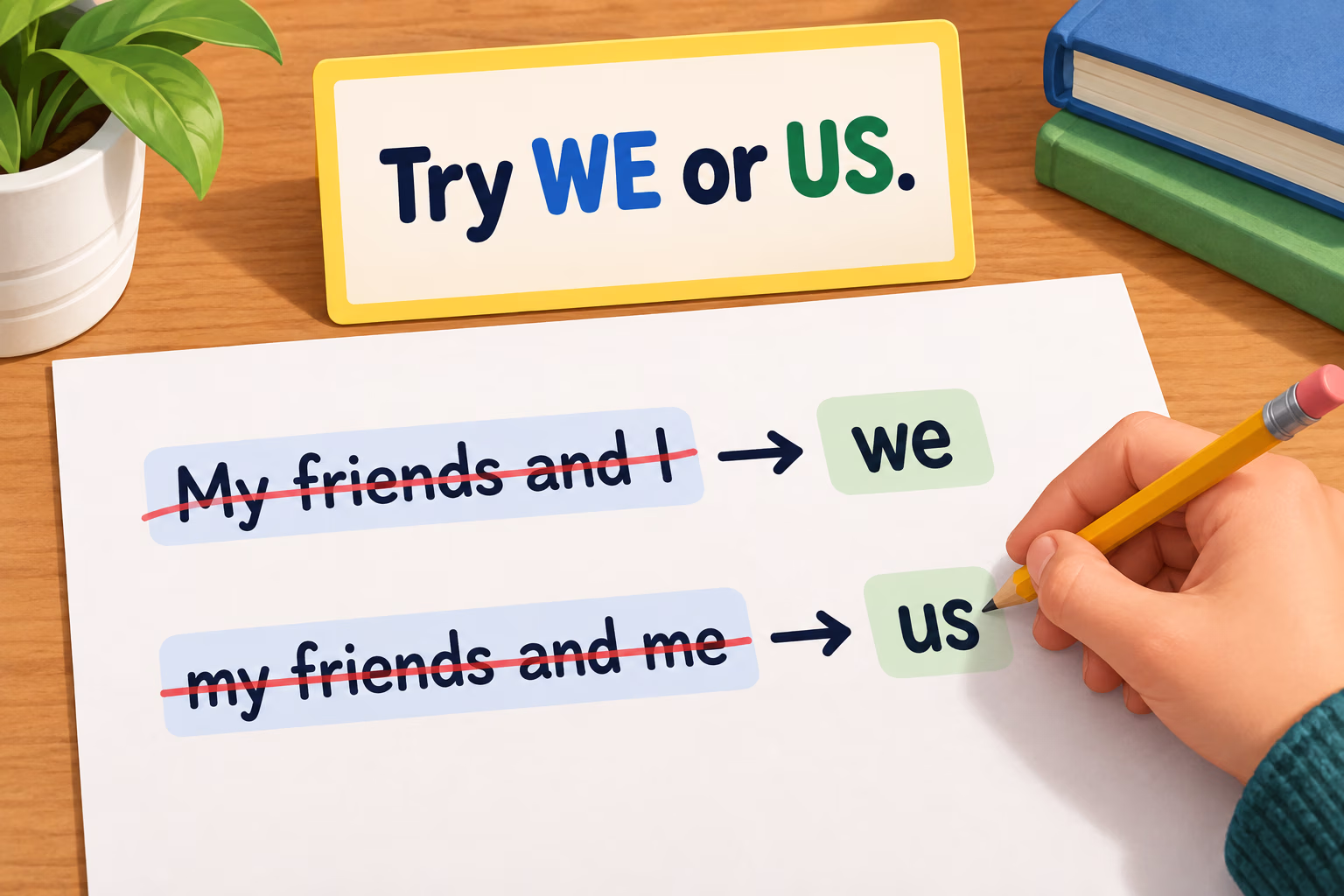 Replace my friends and I with we, or my friends and me with us, to check pronoun case.