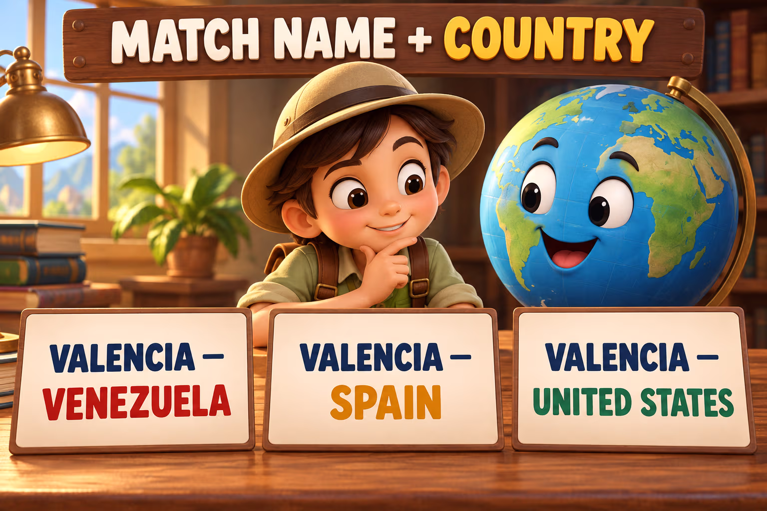 Three Valencia cards pair the shared name with Venezuela, Spain, and the United States.