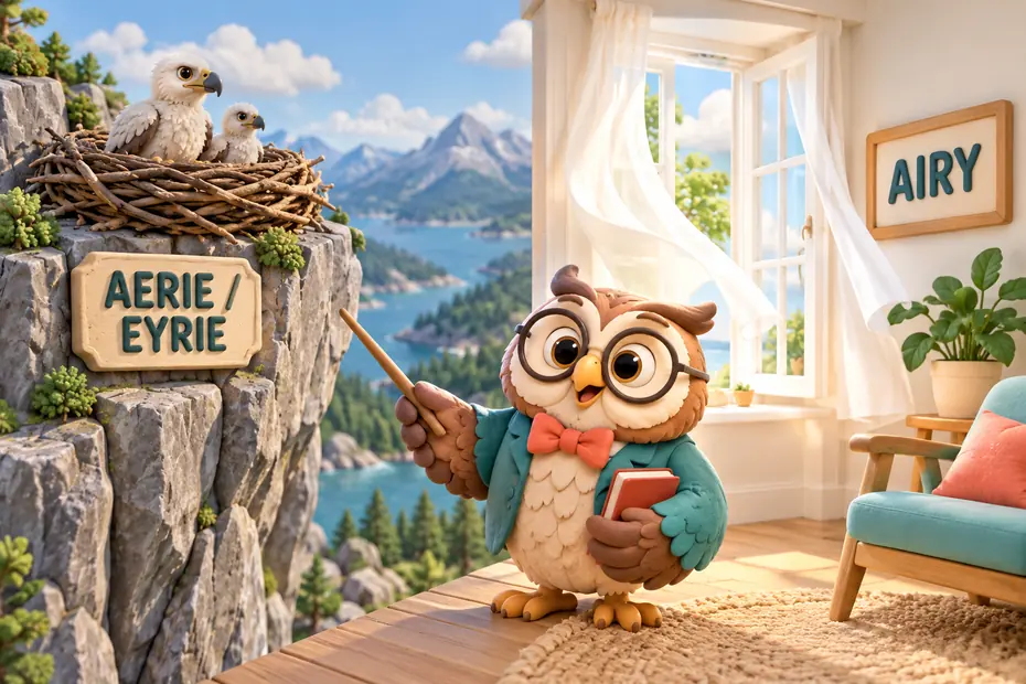 Aerie, Aery, Airy and Eyrie: Meanings and Spelling