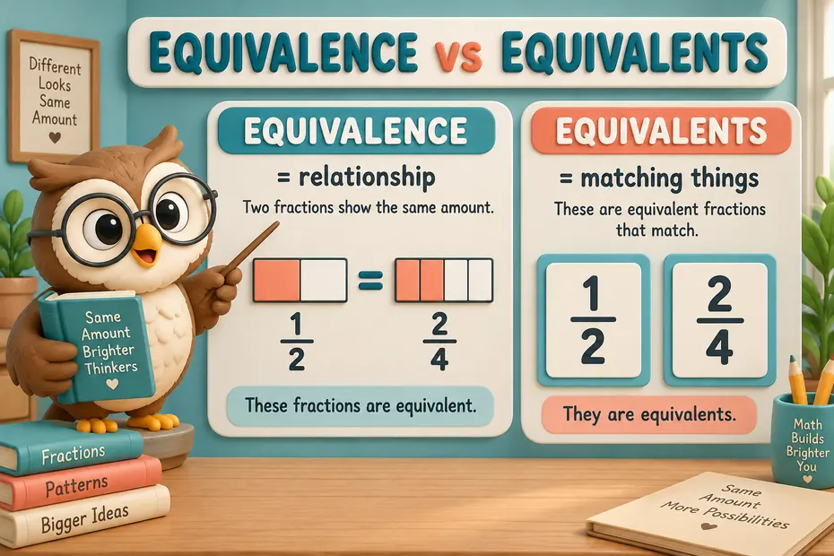 Equivalence is a relationship; equivalents are corresponding things.