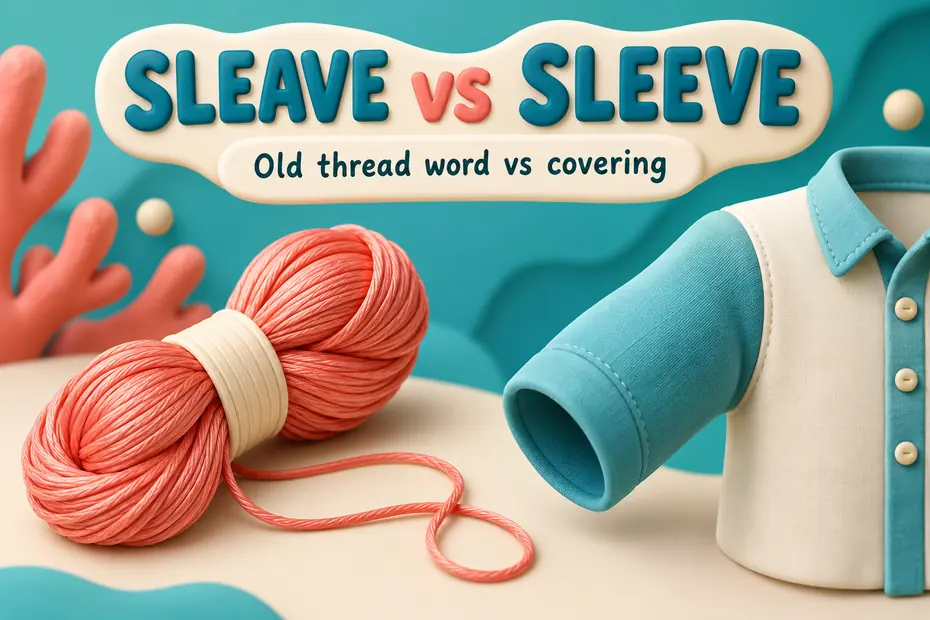 Sleave is an old thread word; sleeve names a covering.