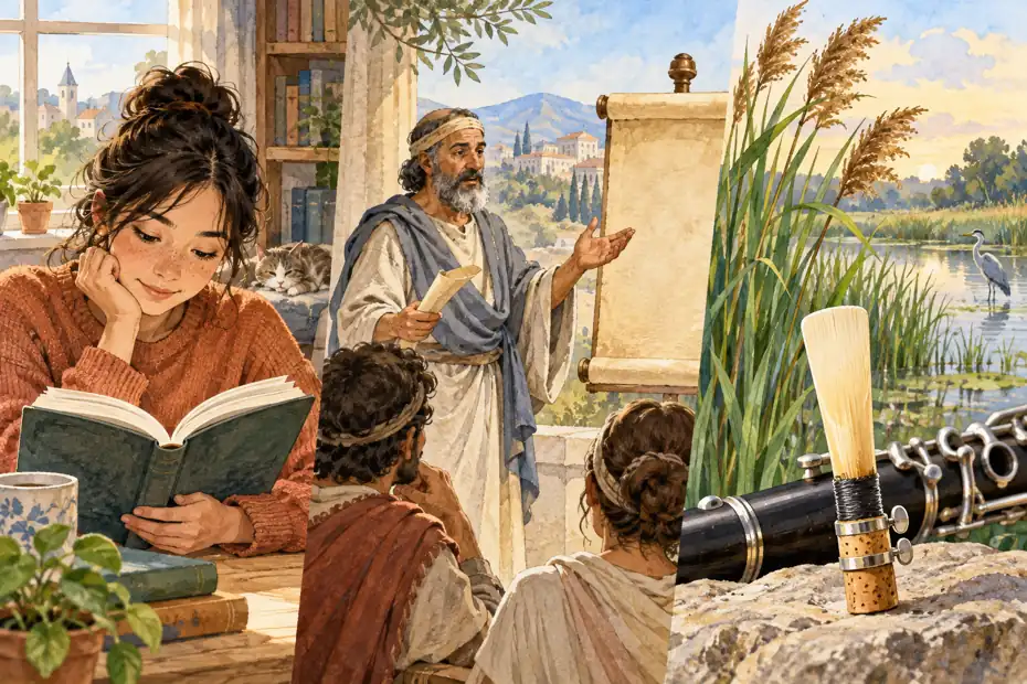 Reader, adviser, wetland reeds and musical reed