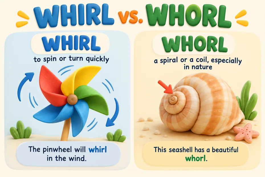 Spinning pinwheel versus coil of seashell