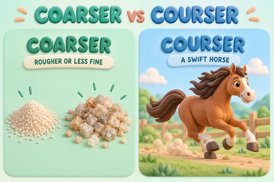 Coarser grains compared with a swift horse called a courser