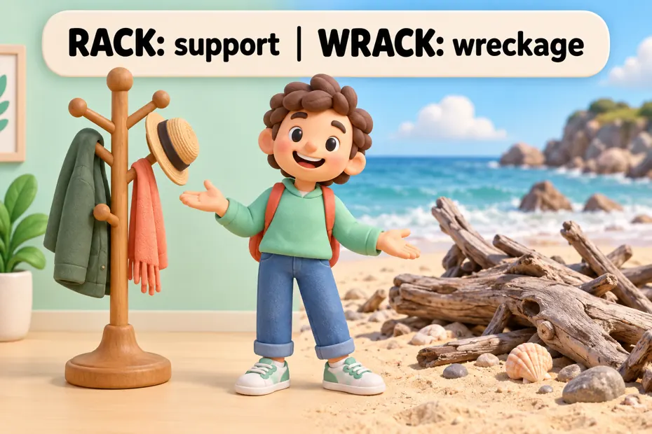 Rack: support; wrack: wreckage
