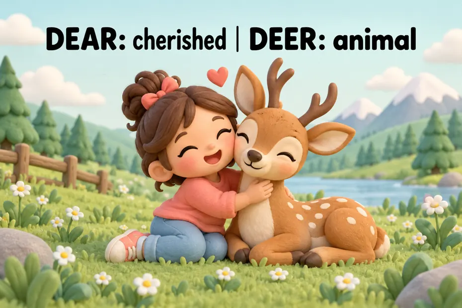 Dear: cherished; deer: animal