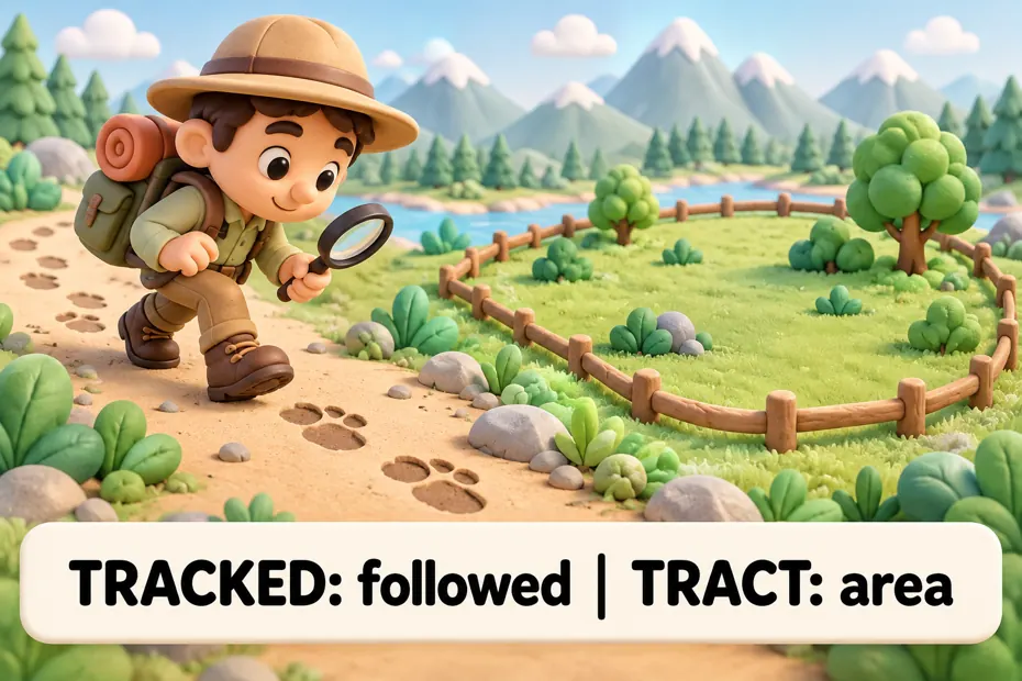 Tracked: followed; tract: area