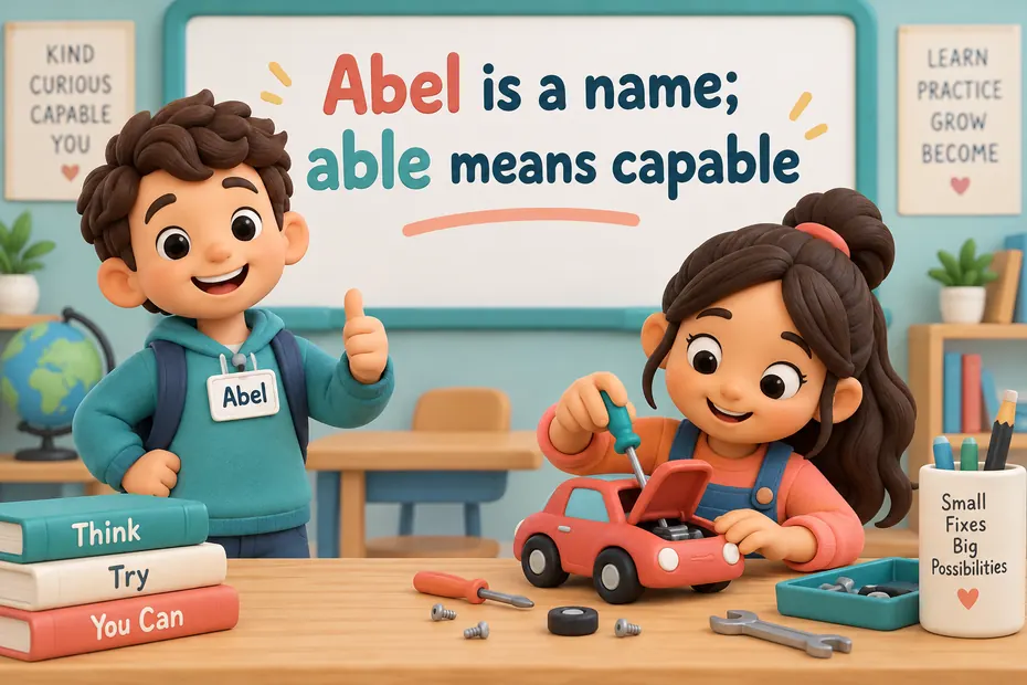 Abel is a name; able means capable
