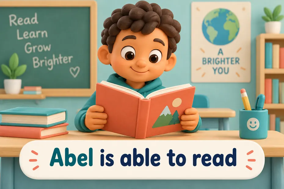 Abel is able to read