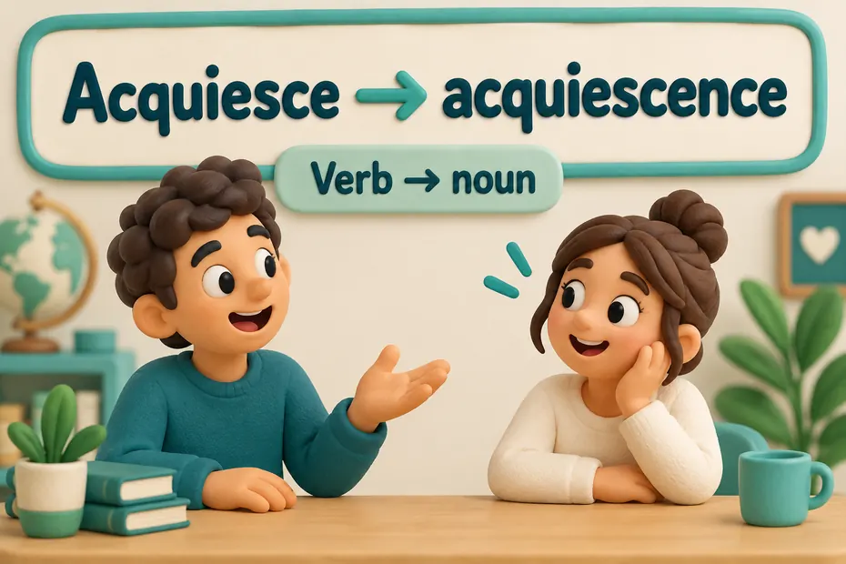 Acquiesce is the verb; acquiescence is the noun.