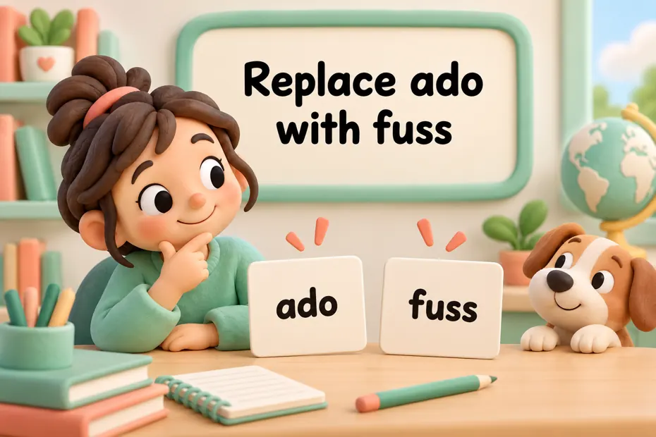 Replace ado with fuss