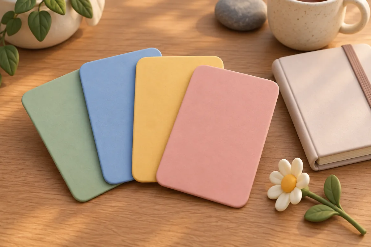 Four calm color cards illustrate different ways grief can feel.