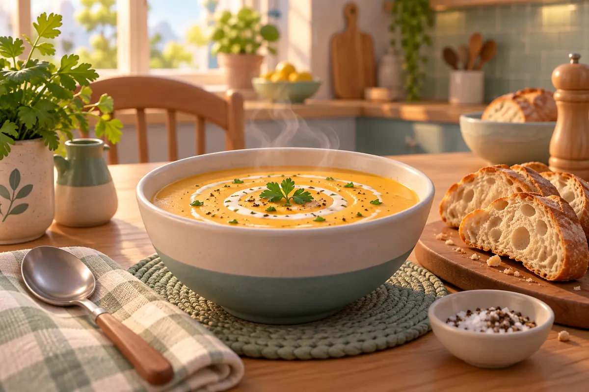 Soup and bread illustrate different food textures.