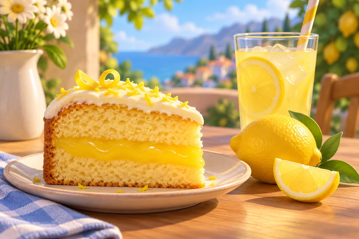 Lemon cake and lemonade illustrate descriptions of prepared dishes.