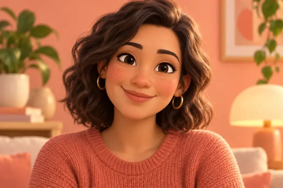 A friendly character has a relaxed smile and softly rounded lips.