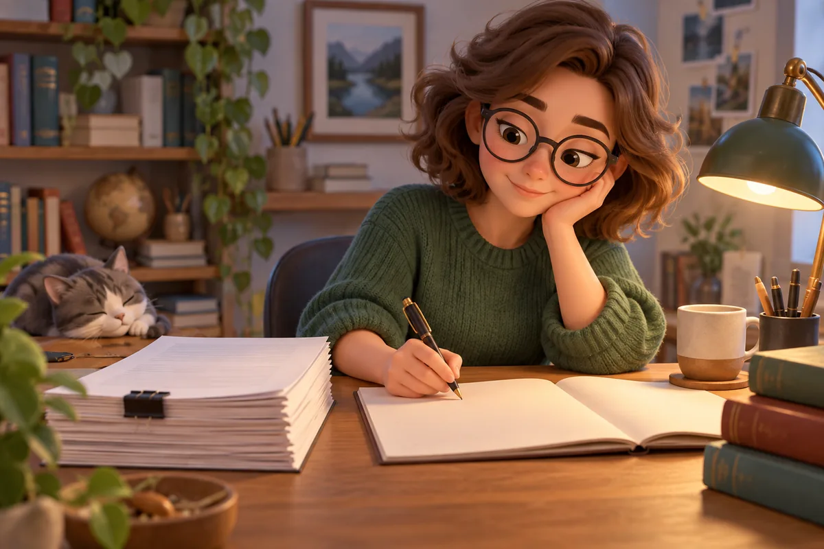 An editor adds a reflective note after a finished manuscript.