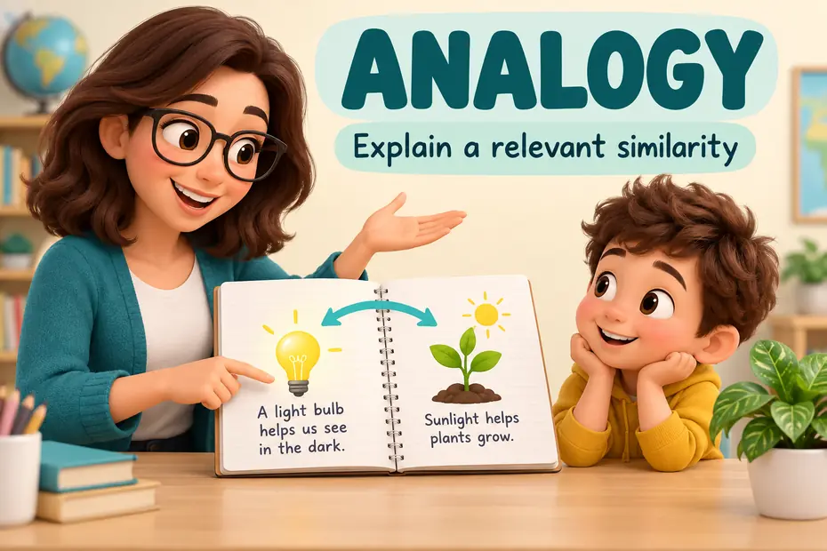 An analogy explains a relevant similarity.