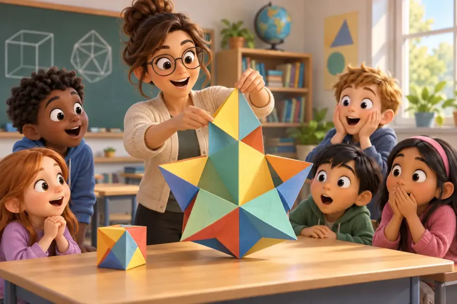 Students react with amazement to a colorful classroom demonstration.